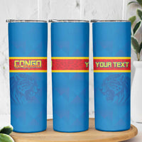 Custom DR Congo Football Skinny Tumbler Go Les Leopards