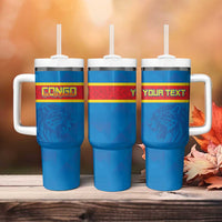 Custom DR Congo Football Tumbler With Handle Go Les Leopards