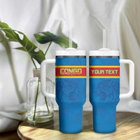 Custom DR Congo Football Tumbler With Handle Go Les Leopards