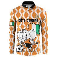 Custom Ivory Coast Football Button Sweatshirt Go Champions