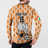 Custom Ivory Coast Football Button Sweatshirt Go Champions