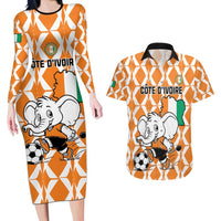 Custom Ivory Coast Football Couples Matching Long Sleeve Bodycon Dress and Hawaiian Shirt Go Champions