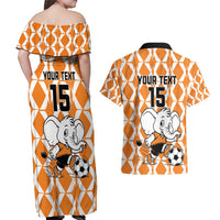 Custom Ivory Coast Football Couples Matching Off Shoulder Maxi Dress and Hawaiian Shirt Go Champions