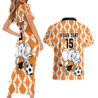 Custom Ivory Coast Football Couples Matching Short Sleeve Bodycon Dress and Hawaiian Shirt Go Champions