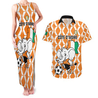 Custom Ivory Coast Football Couples Matching Tank Maxi Dress and Hawaiian Shirt Go Champions