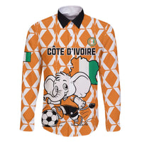 Custom Ivory Coast Football Family Matching Off The Shoulder Long Sleeve Dress and Hawaiian Shirt Go Champions