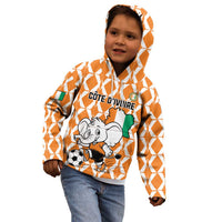 Custom Ivory Coast Football Kid Hoodie Go Champions