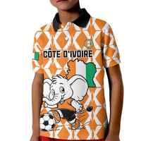 Custom Ivory Coast Football Kid Polo Shirt Go Champions