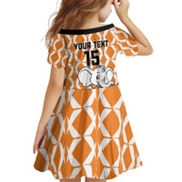 Custom Ivory Coast Football Kid Short Sleeve Dress Go Champions