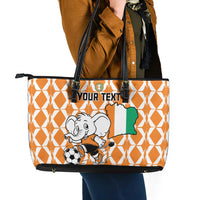 Custom Ivory Coast Football Leather Tote Bag Go Champions