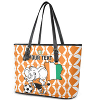 Custom Ivory Coast Football Leather Tote Bag Go Champions