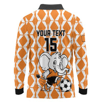 Custom Ivory Coast Football Long Sleeve Polo Shirt Go Champions