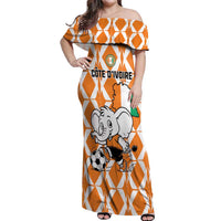 Custom Ivory Coast Football Off Shoulder Maxi Dress Go Champions