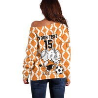 Custom Ivory Coast Football Off Shoulder Sweater Go Champions