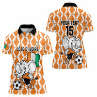 Custom Ivory Coast Football Women Polo Shirt Go Champions