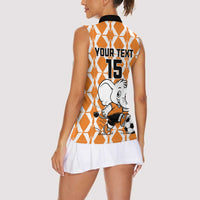 Custom Ivory Coast Football Women Sleeveless Polo Shirt Go Champions