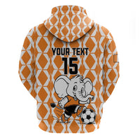 Custom Ivory Coast Football Zip Hoodie Go Champions