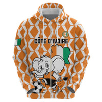 Custom Ivory Coast Football Zip Hoodie Go Champions