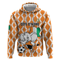 Custom Ivory Coast Football Zip Hoodie Go Champions