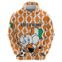 Custom Ivory Coast Football Zip Hoodie Go Champions