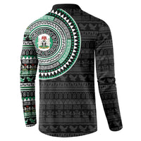 Nigeria Button Sweatshirt African Tribal Pattern