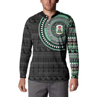 Nigeria Button Sweatshirt African Tribal Pattern
