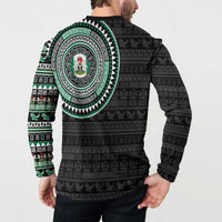 Nigeria Button Sweatshirt African Tribal Pattern