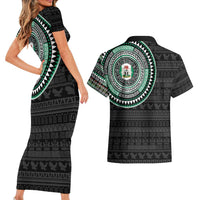 Nigeria Couples Matching Short Sleeve Bodycon Dress and Hawaiian Shirt African Tribal Pattern