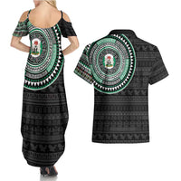 Nigeria Couples Matching Summer Maxi Dress and Hawaiian Shirt African Tribal Pattern