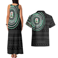 Nigeria Couples Matching Tank Maxi Dress and Hawaiian Shirt African Tribal Pattern