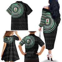 Nigeria Family Matching Off The Shoulder Long Sleeve Dress and Hawaiian Shirt African Tribal Pattern