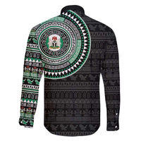 Nigeria Family Matching Off The Shoulder Long Sleeve Dress and Hawaiian Shirt African Tribal Pattern