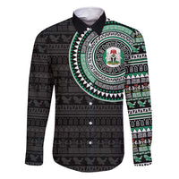 Nigeria Family Matching Off Shoulder Maxi Dress and Hawaiian Shirt African Tribal Pattern