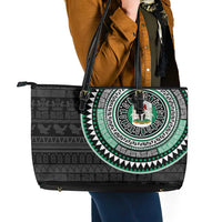 Nigeria Leather Tote Bag African Tribal Pattern