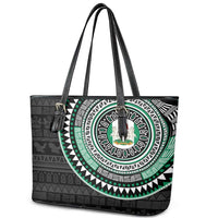 Nigeria Leather Tote Bag African Tribal Pattern