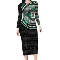 Nigeria Long Sleeve Bodycon Dress African Tribal Pattern