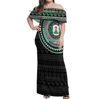 Nigeria Off Shoulder Maxi Dress African Tribal Pattern