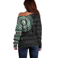 Nigeria Off Shoulder Sweater African Tribal Pattern