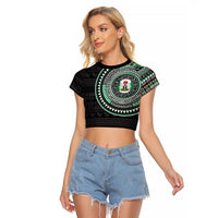 Nigeria Raglan Cropped T Shirt African Tribal Pattern