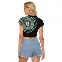Nigeria Raglan Cropped T Shirt African Tribal Pattern