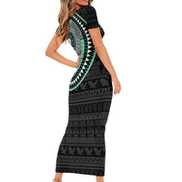 Nigeria Short Sleeve Bodycon Dress African Tribal Pattern