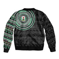 Nigeria Sleeve Zip Bomber Jacket African Tribal Pattern