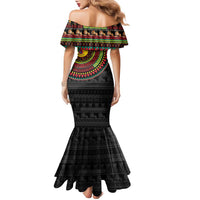Cameroon Family Matching Mermaid Dress and Hawaiian Shirt African Tribal Pattern