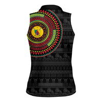 Cameroon Women Sleeveless Polo Shirt African Tribal Pattern