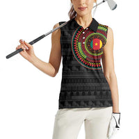Cameroon Women Sleeveless Polo Shirt African Tribal Pattern