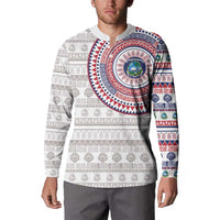 Liberia Button Sweatshirt African Tribal Pattern