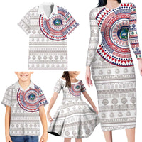 Liberia Family Matching Long Sleeve Bodycon Dress and Hawaiian Shirt African Tribal Pattern