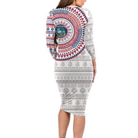 Liberia Family Matching Long Sleeve Bodycon Dress and Hawaiian Shirt African Tribal Pattern