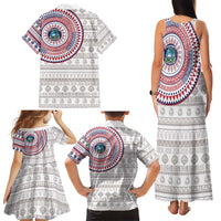 Liberia Family Matching Tank Maxi Dress and Hawaiian Shirt African Tribal Pattern