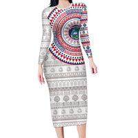 Liberia Long Sleeve Bodycon Dress African Tribal Pattern